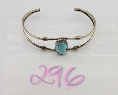 Navajo Cuff Bracelet 925 Silver Natural Blue Turquoise Native American C.80's