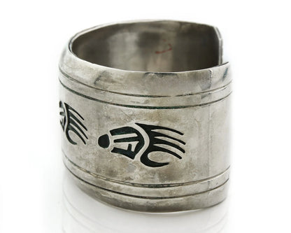Navajo Cuff Bracelet 925 Sterling Silver Vintage Heavy Handmade Signed Yazzie