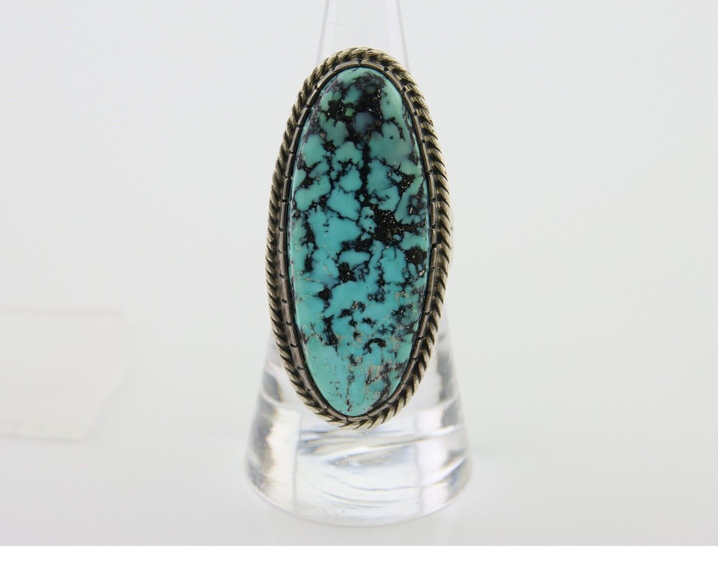 Navajo Ring 925 Silver Natural Blue Green Turquoise Fred Guerro C.80's