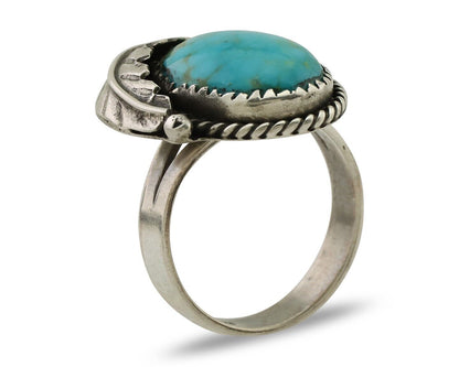 Navajo Ring 925 Silver Natural Blue Turquoise Native American Artist C.80's