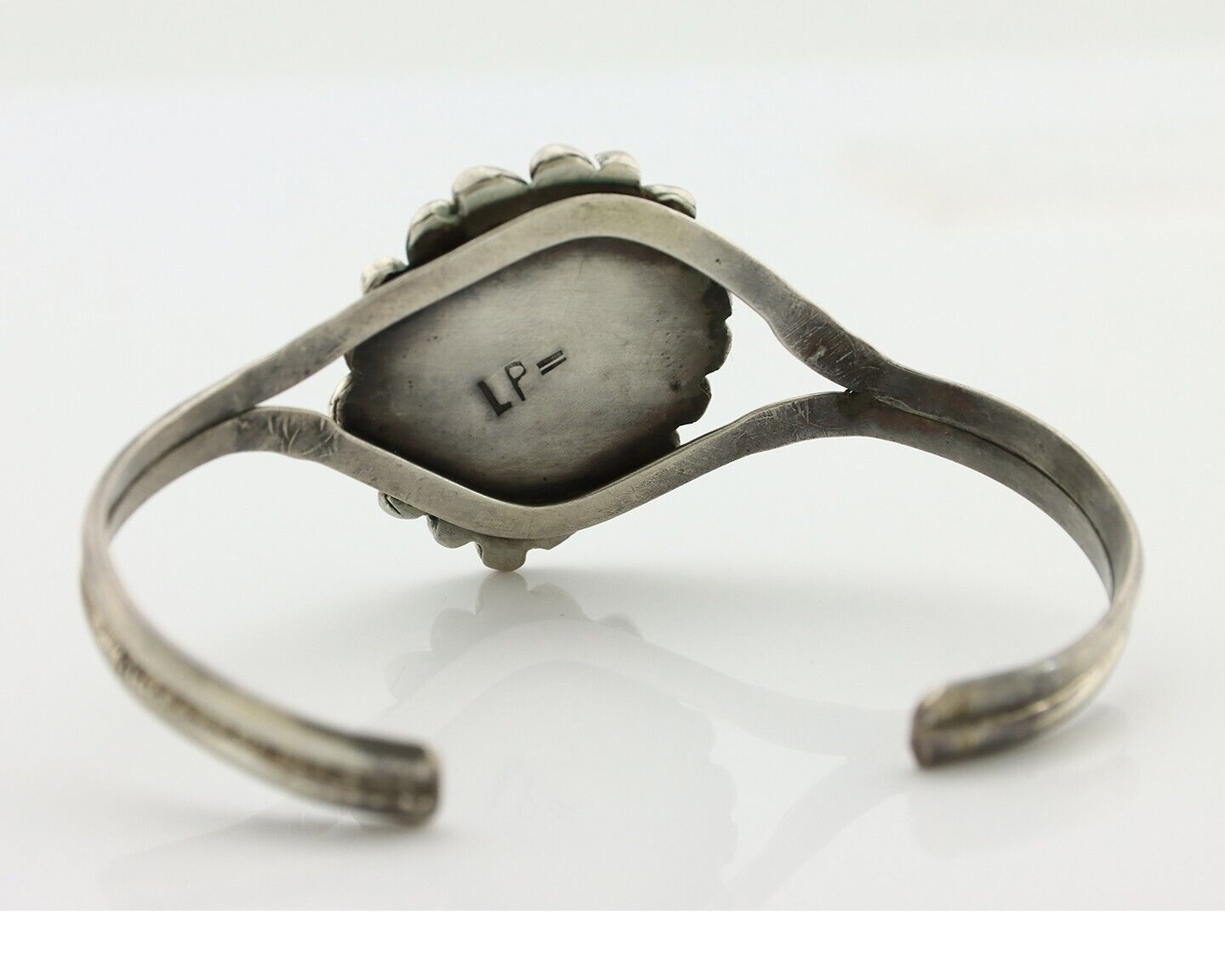 Navajo Bracelet 925 Silver Natural Turquoise Artist Signed L Platero C.80's