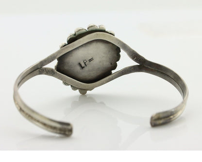 Navajo Bracelet 925 Silver Natural Turquoise Artist Signed L Platero C.80's