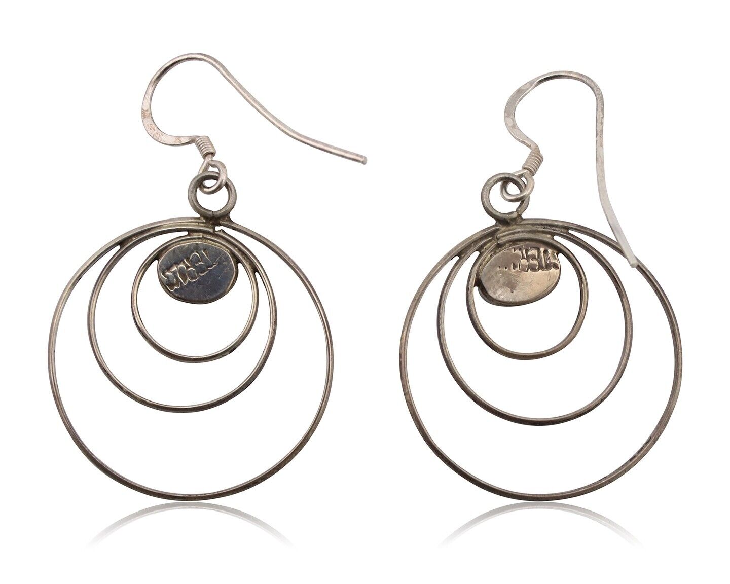 Navajo Dangle Handmade Earrings 925 Silver Blue Turquoise Native Artist C.80's