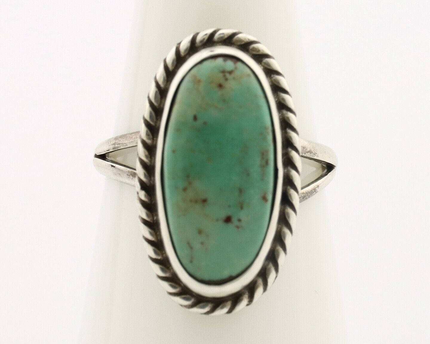 Navajo Ring 925 Silver Kingman Turquoise Artist Signed M Montoya C.80's