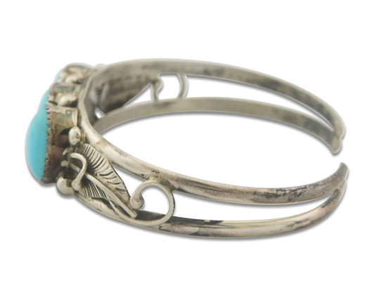 Vintage Navajo Bracelet 925 Silver Turquoise Traditional Handmade Authentic