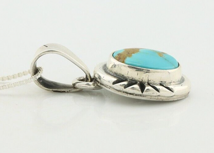Navajo Necklace 925 Silver Arizona Turquoise Handmade Signed Gecko C.90's