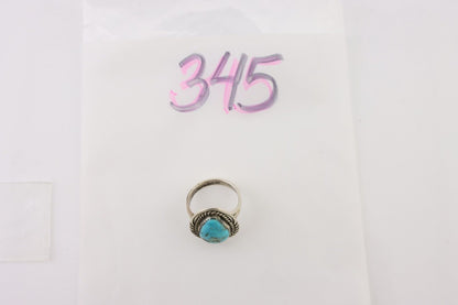 Navajo Handmade Ring 925 Silver Turquoise Native American Artist C.80's