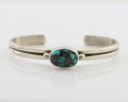 Navajo Cuff Bracelet 925 Silver Natural Blue Turquoise Native American C.80's