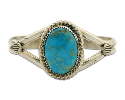Navajo Bracelet 925 Silver Cuff Turquoise Handmade Artist Signed MM Rogers C80's