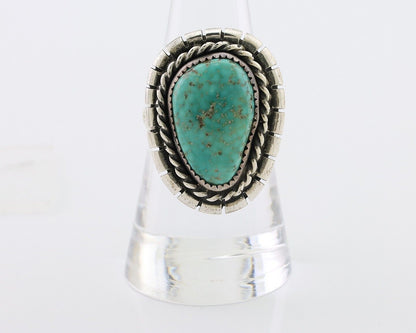 Navajo Ring 925 Silver Spiderweb Turquoise Signed William Denetdale 7.75 C.80's