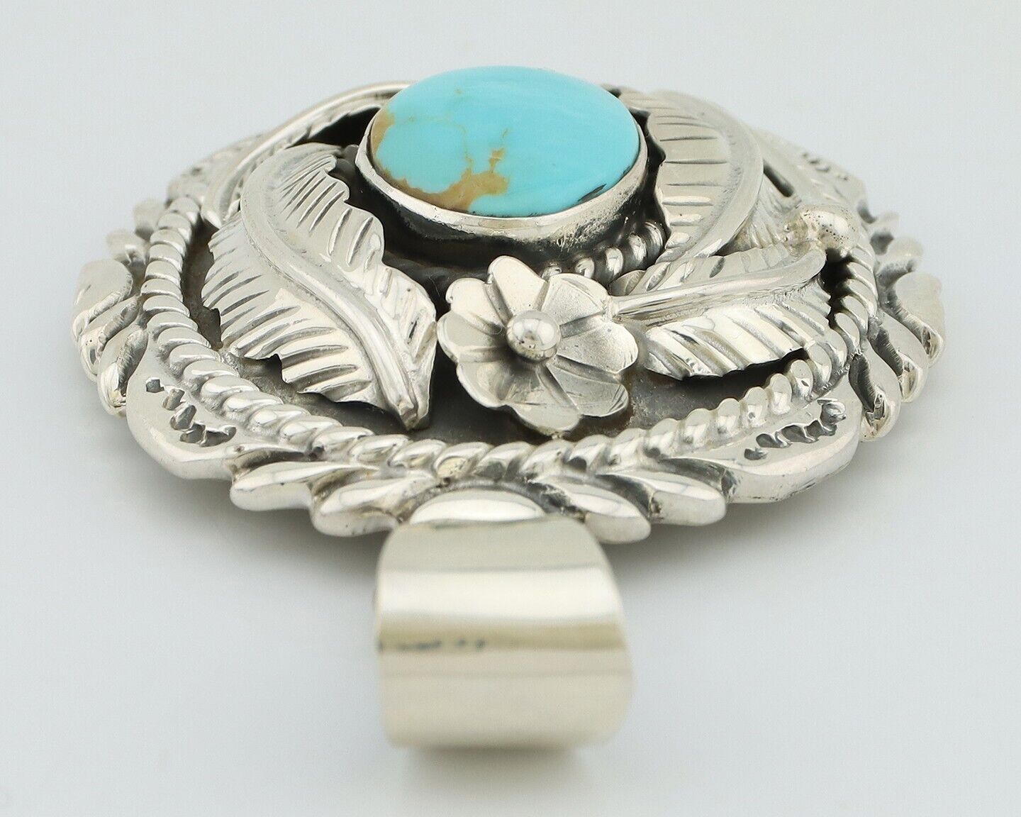Navajo Pendant 925 Silver Blue Turquoise Native American Artist C.80's