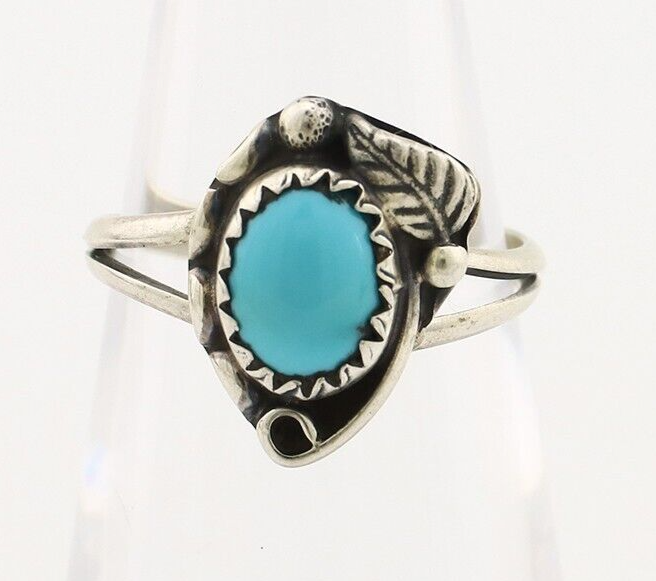 Navajo Ring 925 Silver Turquoise Artist Signed SkyStone Creations C.80's