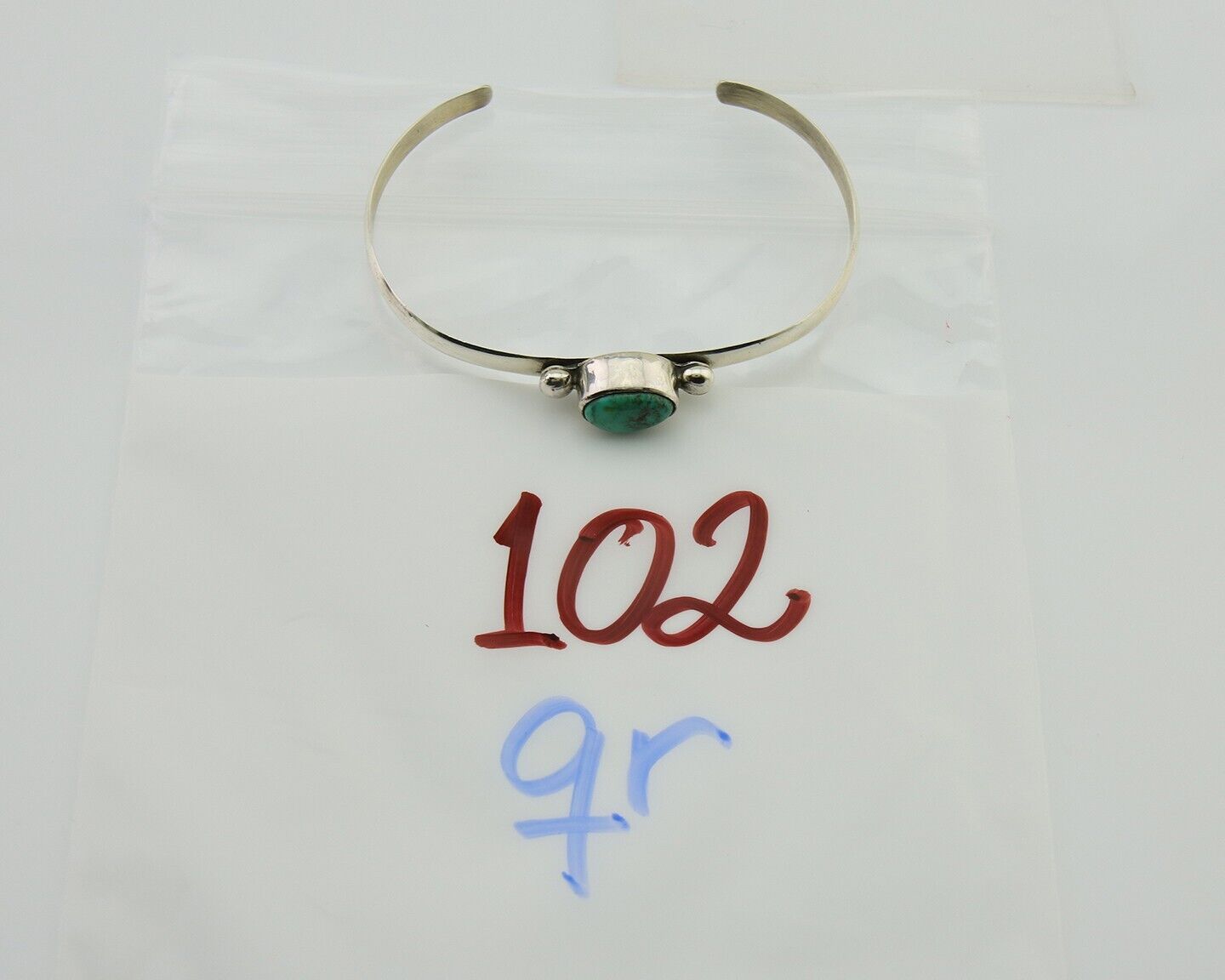 Navajo Cuff Bracelet Spiderweb Turquoise 925 Silver Native American Artist C.80s