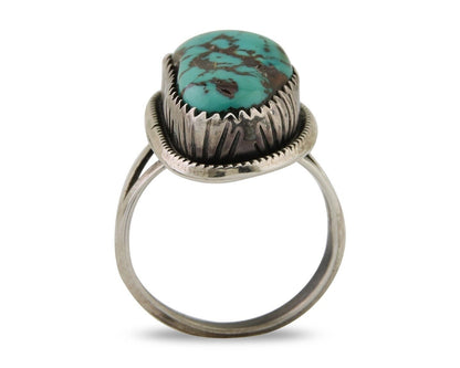 Navajo Ring 925 Silver Bisbee Turquoise Signed R Werito C.80's