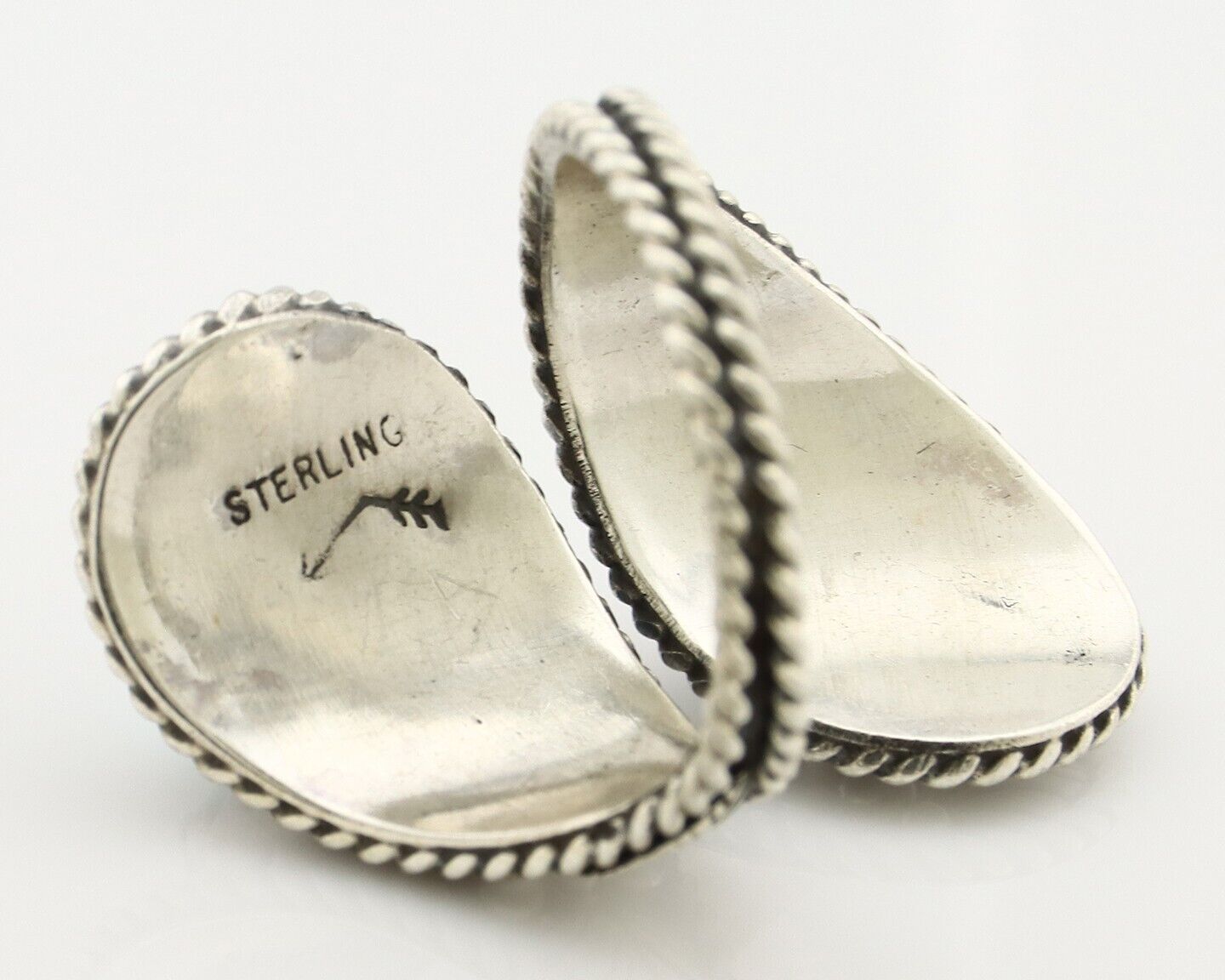 Navajo Adjustable Ring 925 Silver Turquiose & Coral Signed Broken Arrow C.80's