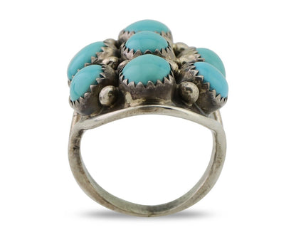Navajo Handmade Ring 925 Silver Kingman Turquoise Native American C.80's