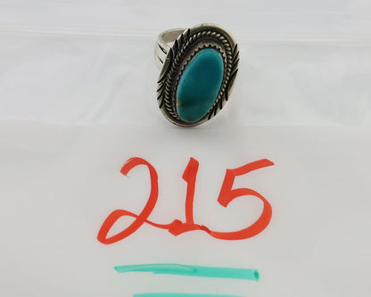 Navajo Ring 925 Silver Natural Turquoise Native American Artist C.80's