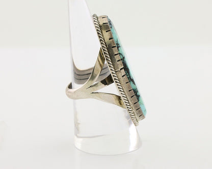 Navajo Handmade Ring 925 Silver Kingman Turquoise Artist Signed C.80's