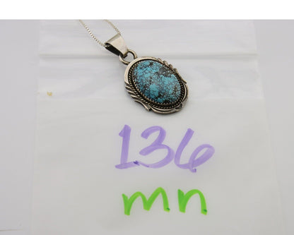 Navajo Necklace 925 Silver Natural Turquoise Artist Kee Montoya C.80's