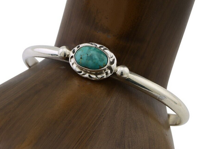Navajo Bracelet 925 Silver Natural Turquoise Native American Artist C.80's