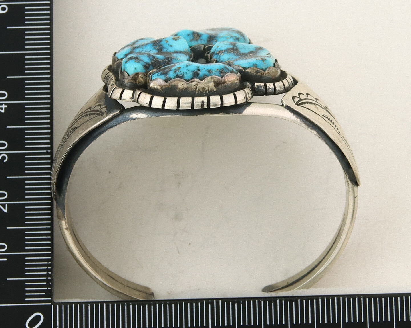 Navajo Bracelet 925 Silver Natural Bisbee Turquoise Cuff Signed Tony Guerro C80s