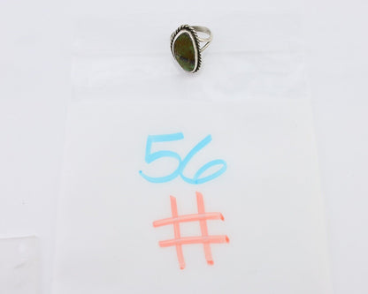 Navajo Ring 925 Silver Kingman Turquoise Artist Signed Rabbit Sticks C.80's