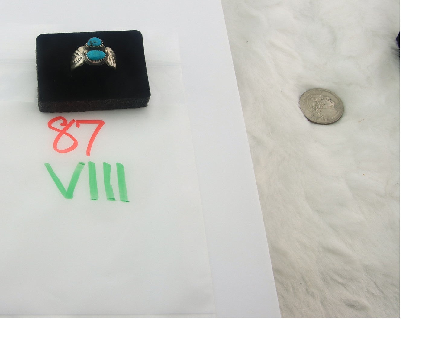 Navajo Ring Sterling Silver Authentic Vintage Turquoise Size 9.5