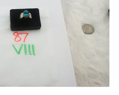 Navajo Ring Sterling Silver Authentic Vintage Turquoise Size 9.5