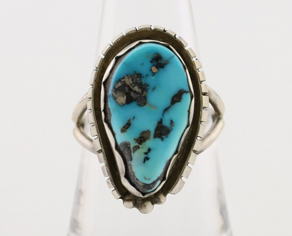 Navajo Handmade Ring 925 Silver Turquoise Signed Tony Guerro C.80's