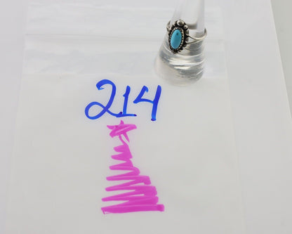 Navajo Ring 925 Silver Sleeping Beauty Turquoise Artist Signed SC C.80's