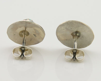 Navajo Handmade Earrings 925 Silver Turquoise Native American Artist C.80's