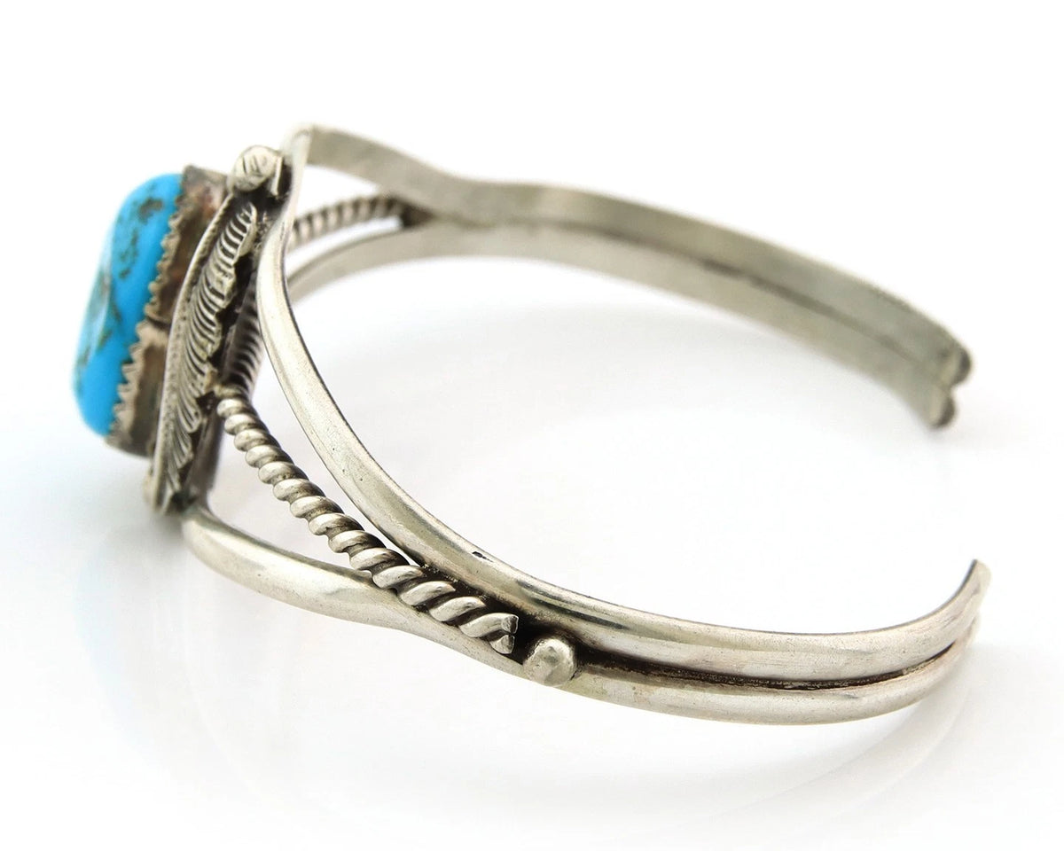 Navajo Cuff Bracelet Sterling Silver Natural Turquoise Native Vintage