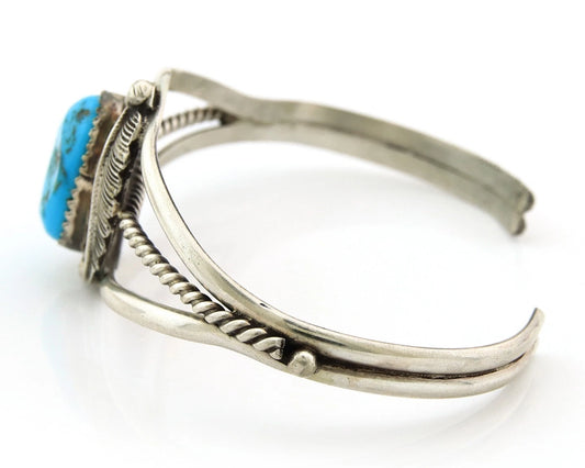 Navajo Cuff Bracelet Sterling Silver Natural Turquoise Native Vintage
