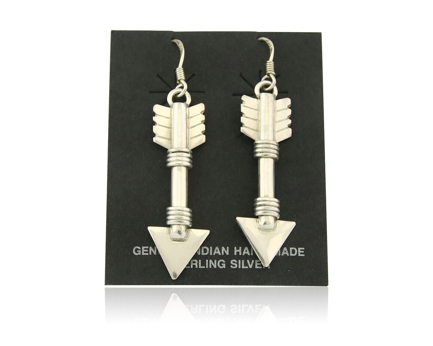 Navajo Handmade Arrow Earrings 925 Silver Artist Signed M C.80's