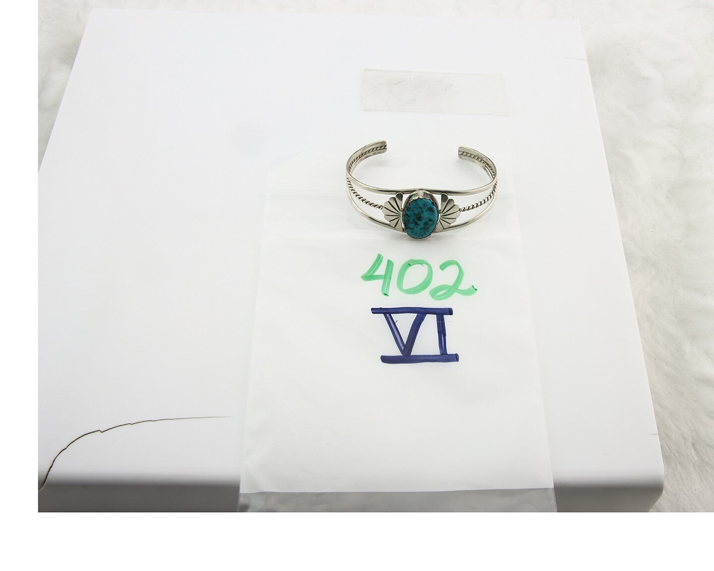 Vintage Navajo Bracelet 925 Silver Turquoise Handmade Signed L T Chee