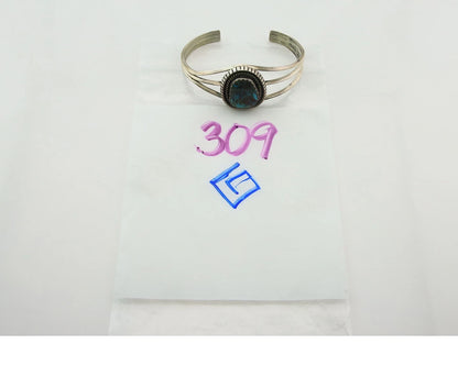 Navajo Cuff Bracelet Sterling Silver Turquoise Handmade Vintage Native Artist