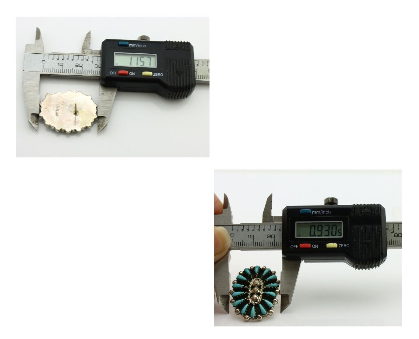 Navajo Earrings 925 Silver Sleeping Beauty Turquoise Signed B Yazzie C.80's