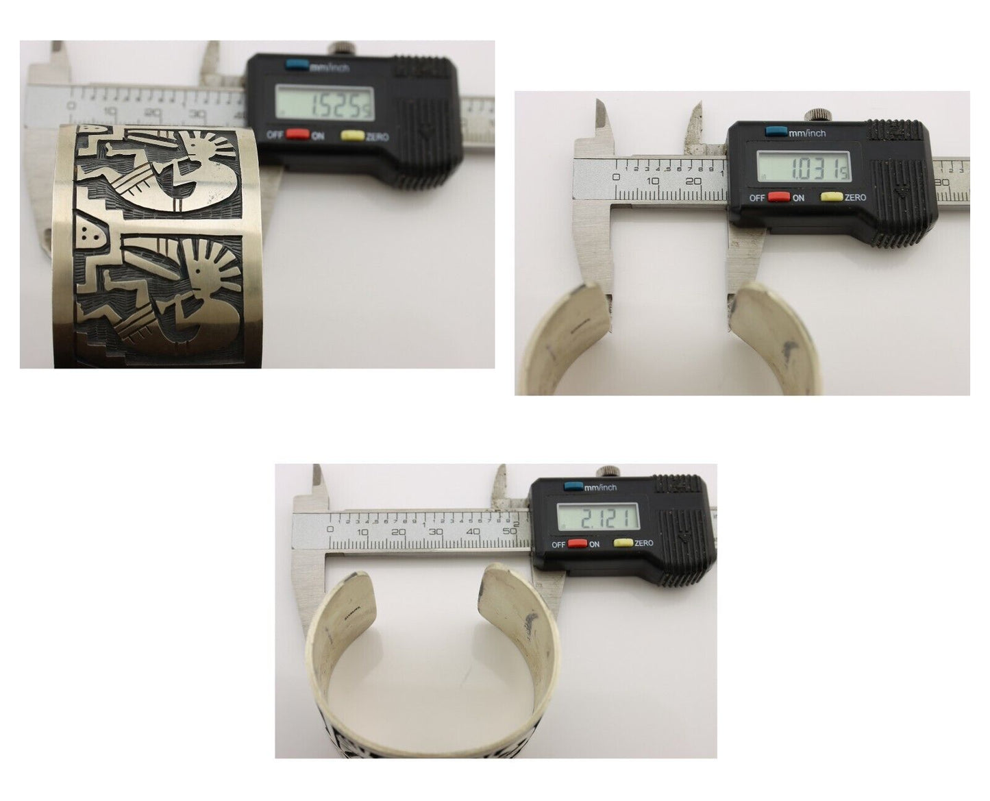 Navajo Kokopelli Bracelet 925 Silver Native American Artist Handmade C.80's