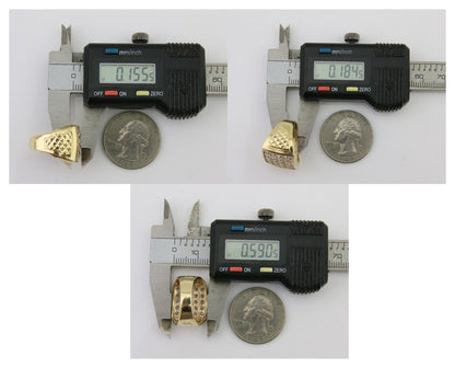 Men Simulated Diamond Pinky Ring 14k Solid Yellow Gold