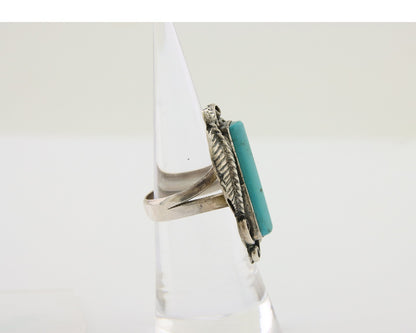 Navajo Handmade Ring 925 Silver Natural Turquoise Native Artist C.80's