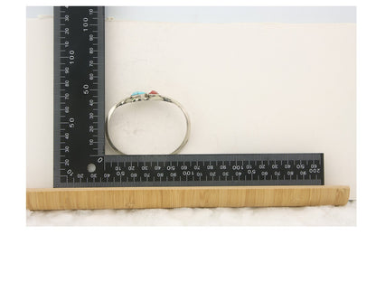 Navajo Bracelet 925 Silver Coral & Turquoise Cuff Signed Justin Morris C.80's