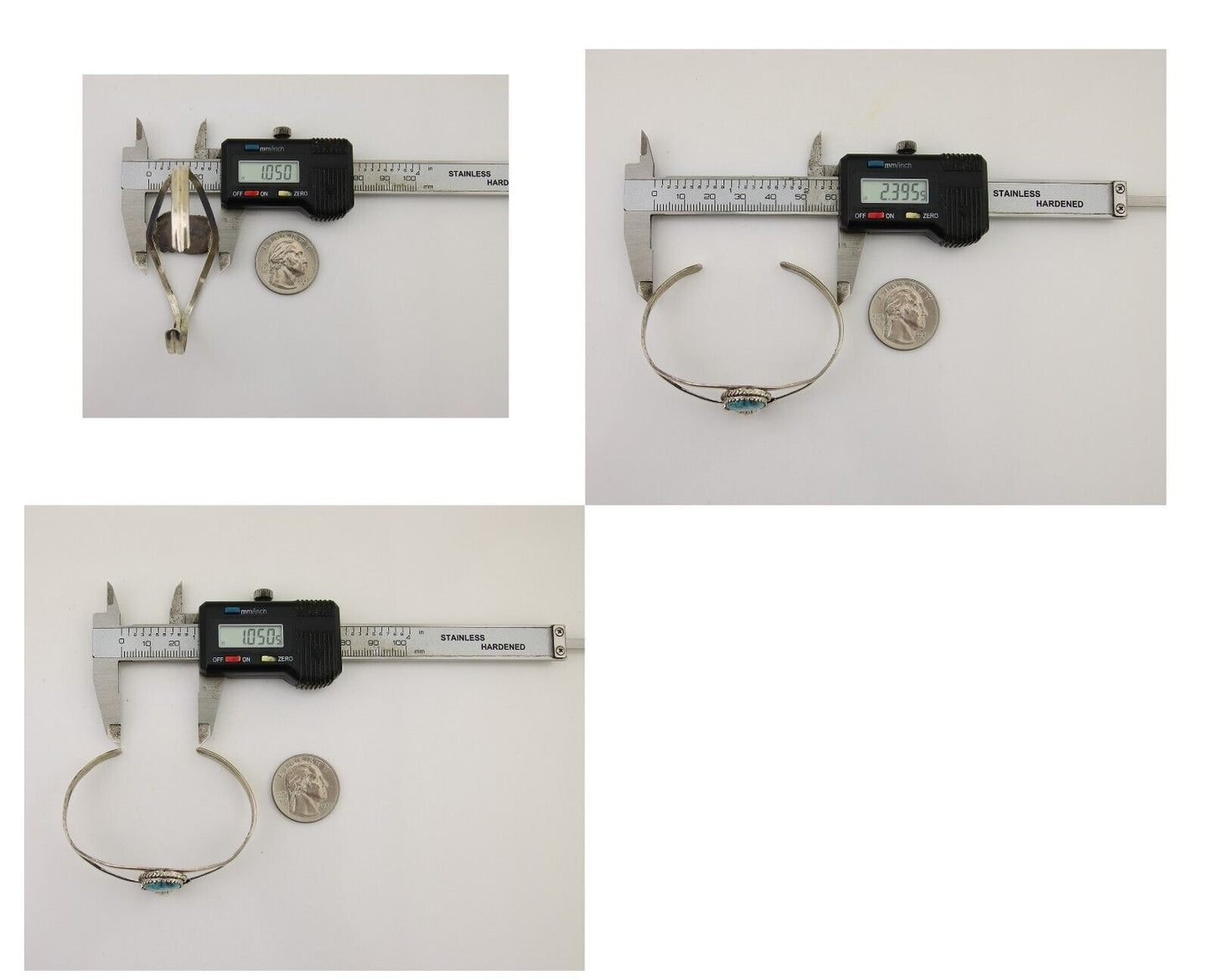 Navajo Hand Stamped Cuff Bracelet Turquoise 925 Silver Native American Artist