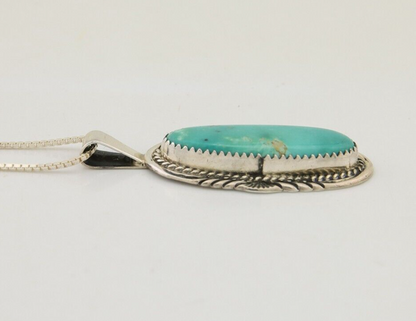 Navajo Necklace 925 Silver Natural Turquoise Artist Signed Mike Begay C.80's