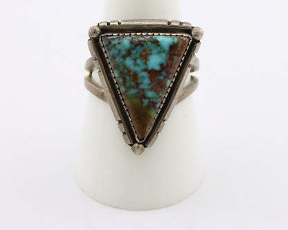 Navajo Ring 925 Silver Spiderweb Turquoise Native American Artist C.80's