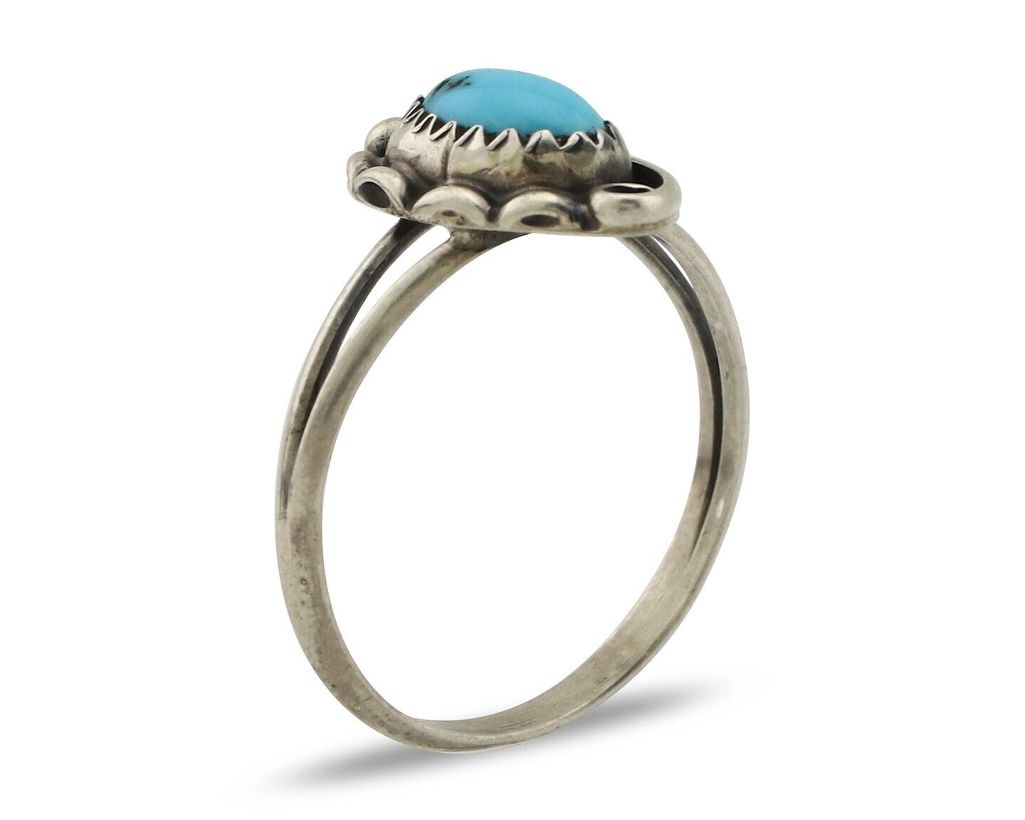 Navajo Ring 925 Silver Turquoise Artist Signed SkyStone Creations C.80's