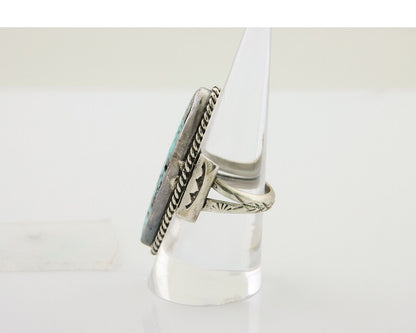 Navajo Ring 925 Silver Natural Blue Green Turquoise Fred Guerro C.80's