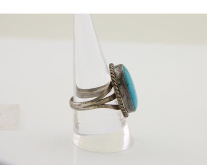 Navajo Handmade Ring 925 Silver Turquoise Native American Artist C.80's