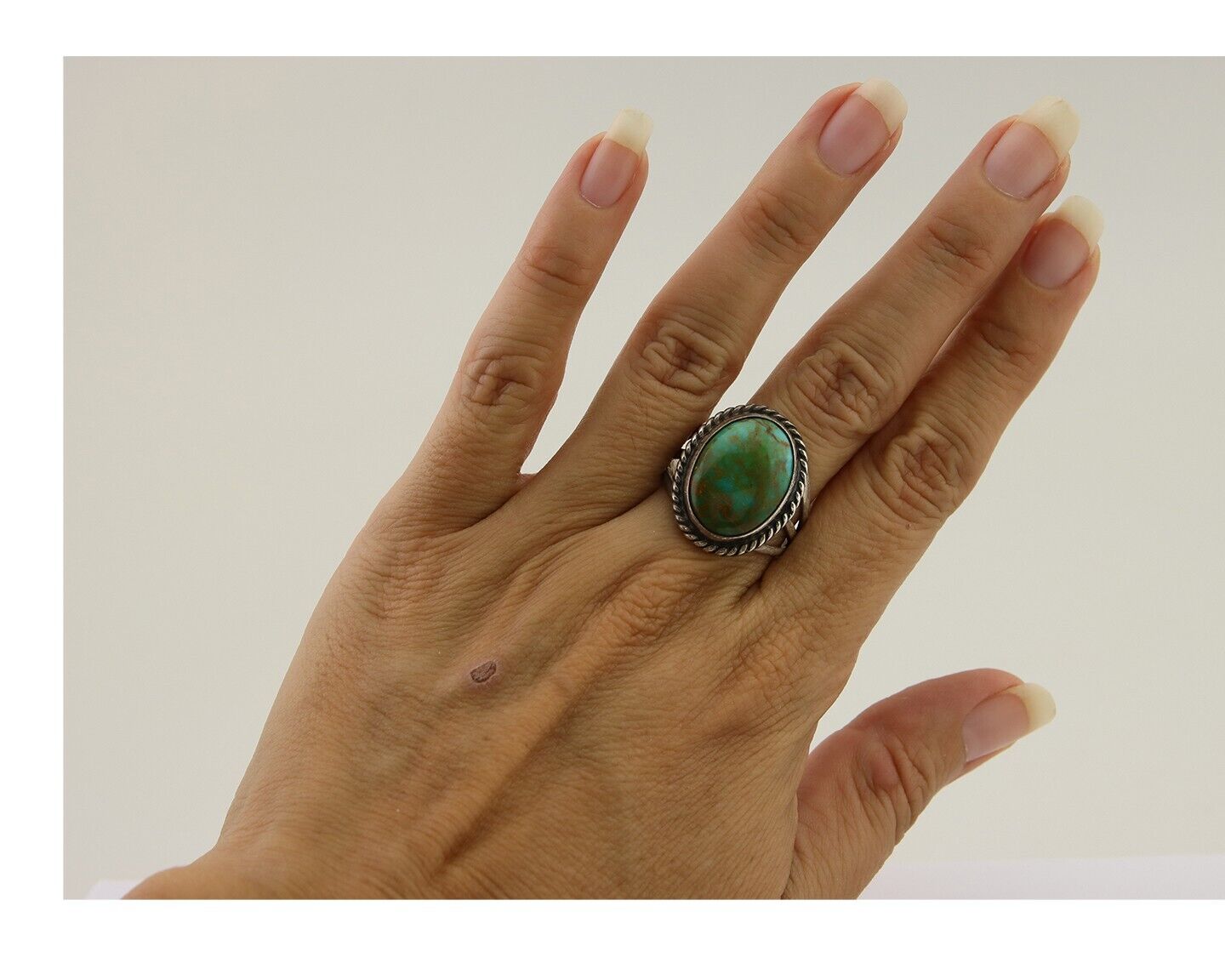Navajo Handmade Ring 925 Silver Turquoise Native American Artist C.80's