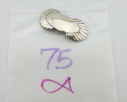 Women's Navajo Hair Clip Hand Stamped 925 Silver Artist Signed C Montoya C.80's
