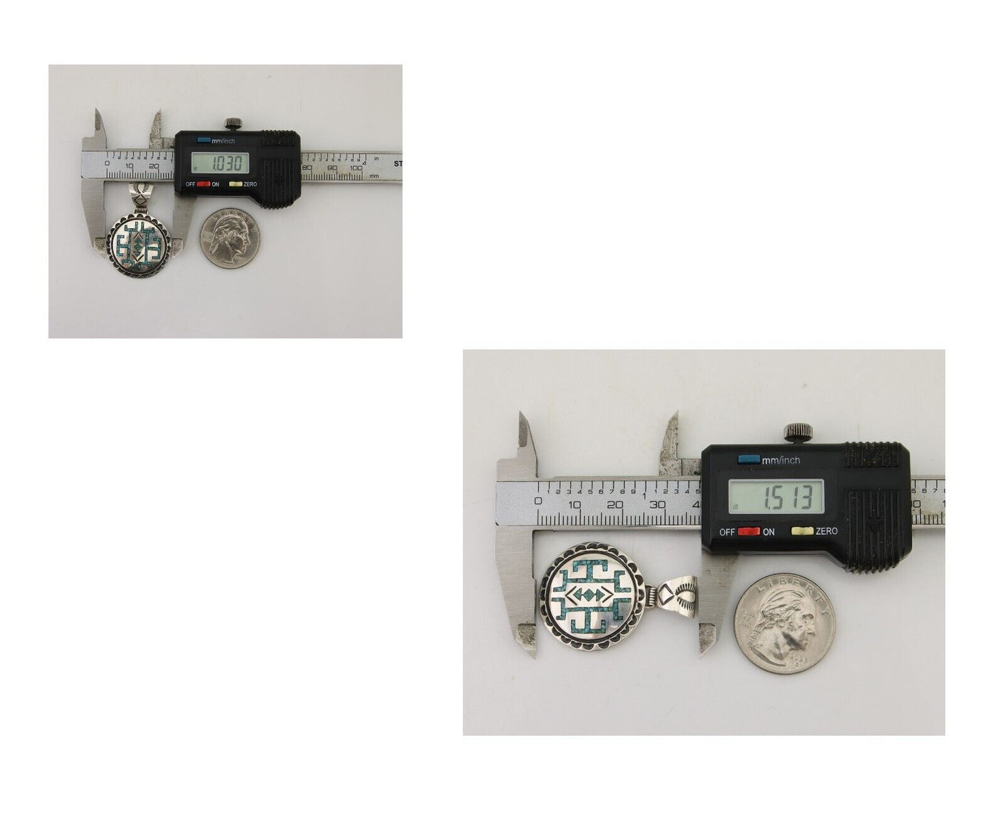 Navajo Necklace 925 Silver Natural Turquoise Artist Signed Stanley Bain C.80's